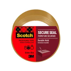 Taśma pakowa SCOTCH Secure Seal, 50mm, 50m, brązowa