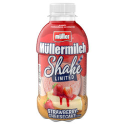 Napój mleczny Müllermilch Shake o smaku truskawkowo -sernikowym 400g
