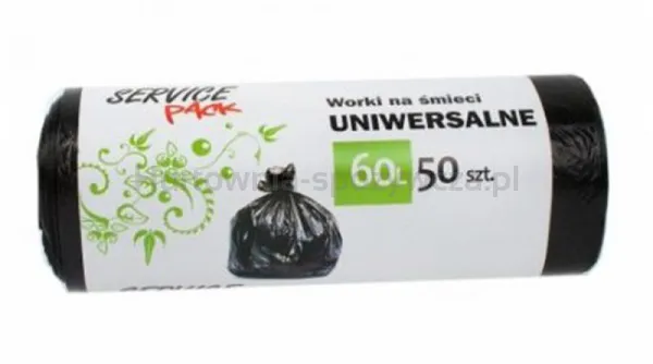 Worki na śmieci STELLA, HDLD, 60 l, 50 szt., czarne