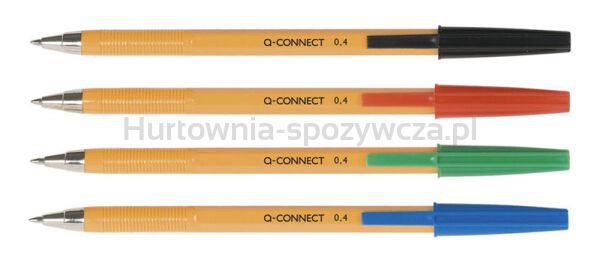 Długopis Q-CONNECT z wymiennym wkładem 0,4mm (linia), zawieszka, czarny - 2