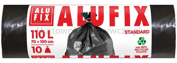 Worki na śmieci ALUFIX, LDPE, 110l, 10 szt., czarne