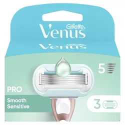 Gillette Venus Pro Smooth Sensitive Ostrza dla Kobiet do Skóry Wrażliwej, 3 Wkłady Wymienne