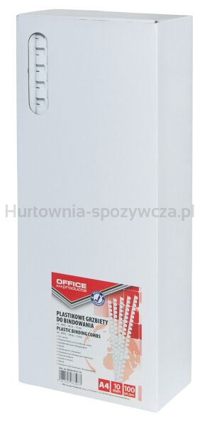 Office Products Grzbiety do bindowania A4, 10mm (65 kartek), 100 szt., białe  - 2