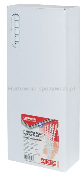 Office Products Grzbiety do bindowania A4, 10mm (65 kartek), 100 szt., białe  - 2