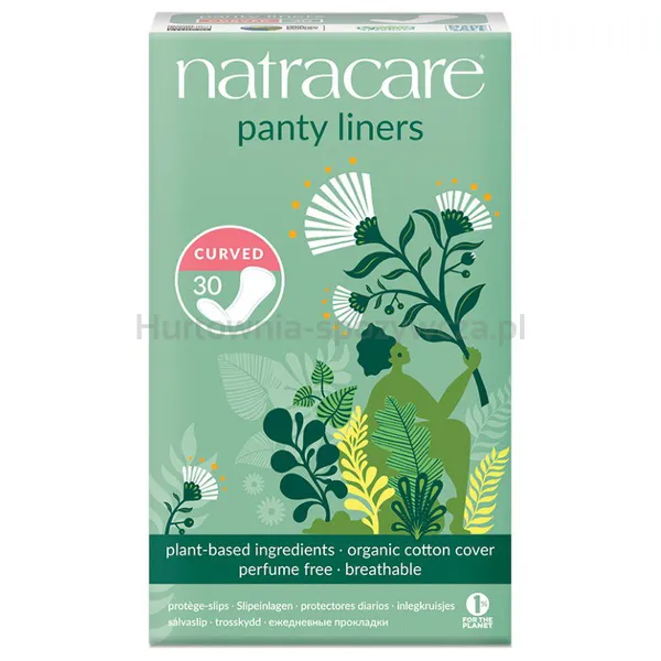 Natracare Wkładki Higieniczne Zaokrąglone Curved Bio 30 Szt.