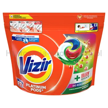 Vizir Kapsułki Do Prania Platinum Pods Color + Fairy Effect 33 Prań 699,6G