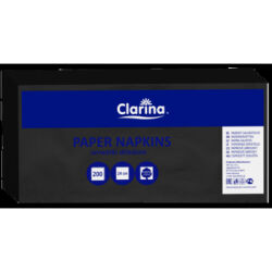 Serwetki gastronomiczne czarne 24x24 200szt 1/4 dwuwarstwowe Clarina