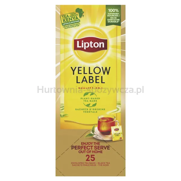 Herbata LIPTON czarna, Yellow Label, 25 kopert