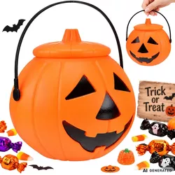 Wiaderko halloween pojemnik dynia na cukierki duże kociołek na słodycze