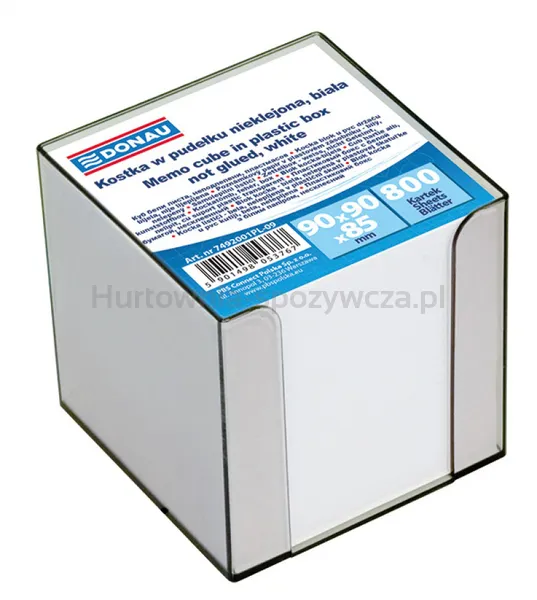 Donau Kostka nieklejona, w pudełku, 95x95x95mm, ok. 800 kart., biała 