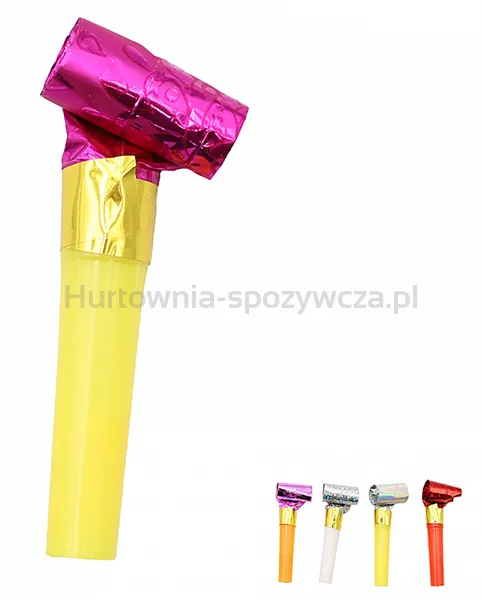 Trąbka imprezowa PARTY GO, 6cm, 6 szt., mix kolorów