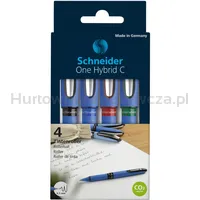 Pióro kulkowe Schneider ONE Hybrid C 0,5 mm, 4 szt., pudełko z zawieszką, mix kolorów - 2