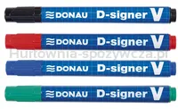Marker permanentny DONAU D-Signer V, ścięty, 1-4mm (linia), czarny - 3