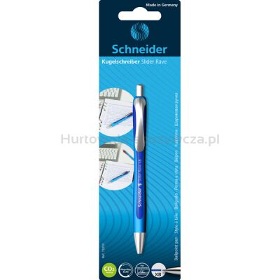 Schneider Długopis automatyczny Slider Rave, XB, 1szt., blister, niebieski 