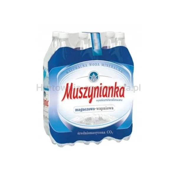 Muszynianka Woda mineralna gazowana, średnionasycona CO2 1,5l (w tym +0,50 zł/szt. zwrotnej kaucji)