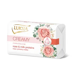 Luksja Mydło W Kostce Creamy Soft Kremowe Róża i Proteiny mleka 90 g