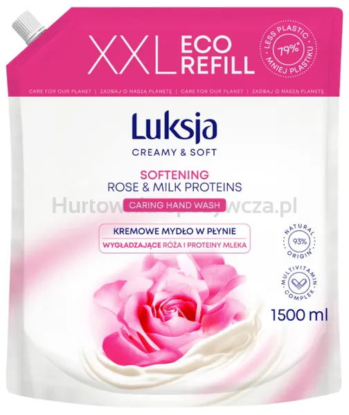 Luksja Kremowe mydło w płynie róża, zapas 1500ml