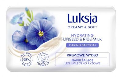 Kremowe mydło w kostce LUKSJA, len, 90g