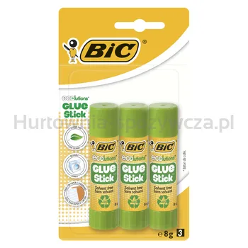 Bic Klej W Sztyfcie Ecolutions Glue Stick 8G Ekologiczny Blister 3 Sztuki