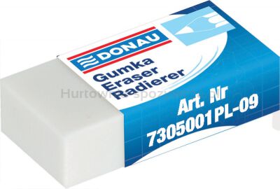 Gumka uniwersalna DONAU, 41x21x11mm, biała