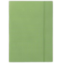 Donau Teczka z gumką karton, A4, 400gsm, 3-skrz., zielona w kratę 