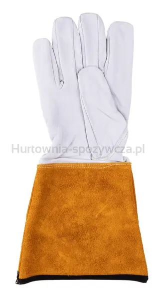 Rękawice spawalnicze DONAU SAFETY DS-KEV WELTIG, kevlar, skóra kozia, rozm. 9/L, biało-złote