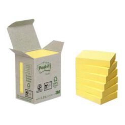 Karteczki Samoprzylepne Post-It (653-1B), Ekologiczne, 38X51Mm, 6X100 Kart., Żółte