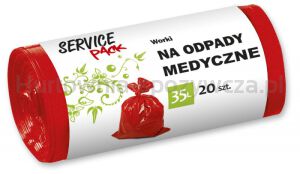 Worki na odpady medyczne STELLA, LDPE, 35 l, 20 szt.