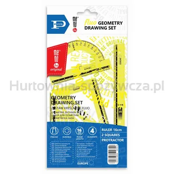 Memobe Zestaw kreślarski fluorescencyjny by Pratel z linijką 16 cm