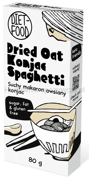 Diet Food Makaron Shiritaki Konjac Owsiany Spaghetti Suchy 80 G