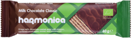 Harmonica Wafelek Z Samopszy Z Kremem Mleczno - Kakaowym W Polewie Z Mlecznej Czekolady Bio 40 G 
