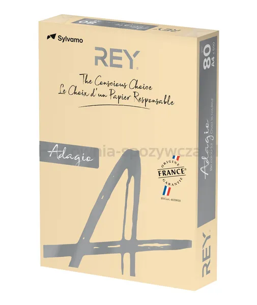 Papier Ksero Rey Adagio, A4, 80Gsm, 38 Piaskowy Pastel *Ryada080X430 R200