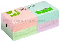 Q-Connect Bloczek samoprzylepny Rainbow, 76x76mm, 4x3x100 kart., pastel, mix kolorów 