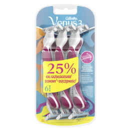 Gillette Venus 3 Maszynki Jednorazowe Dla Kobiet, 6Sztuk