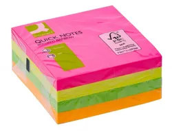 Kostka samoprzylepna Q-CONNECT, 76x76mm, 1x400 kart., 4 kolory, neonowa