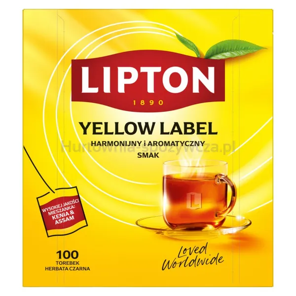 Herbata LIPTON czarna, Yellow Label, 100 torebek