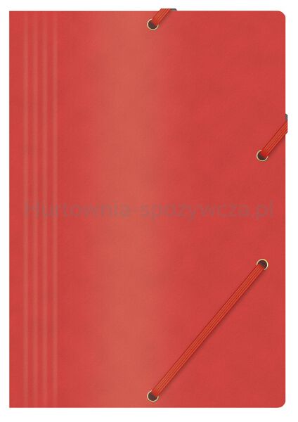 Office Products Teczka z gumką, preszpan, A4, 390gsm, 3-skrz., czerwona 