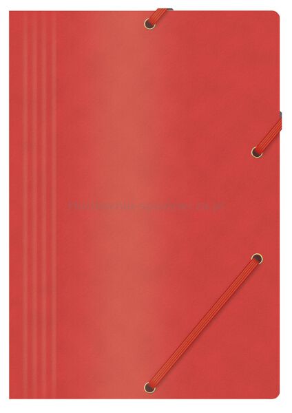Office Products Teczka z gumką, preszpan, A4, 390gsm, 3-skrz., czerwona 