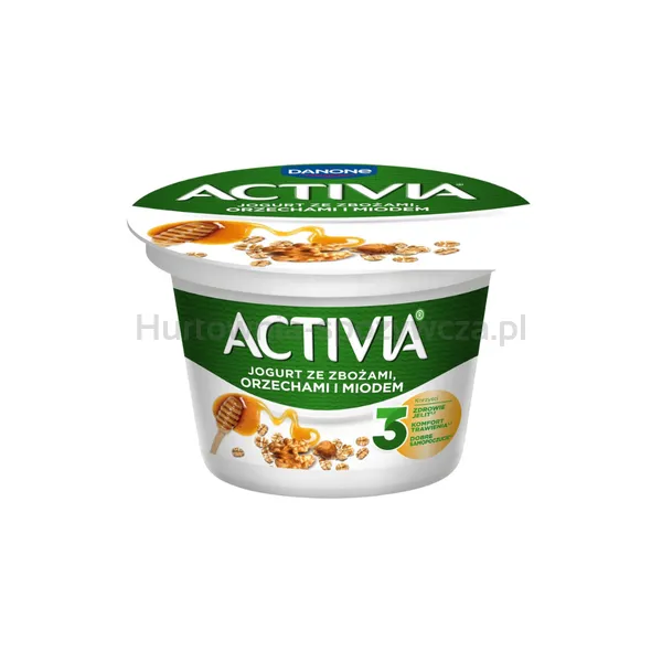 Danone Activia Jogurt naturalny ze zbożami orzechami i miodem 165g