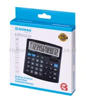 Donau Kalkulator biurowy TECH, 12-cyfr. wyświetlacz, wym. 136x134x28 mm, czarny  - 5