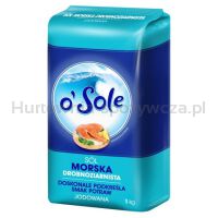 O'Sole Sól Morska DrobnoZiarnista Spożywcza Jodowana 1 Kg