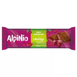 Alpinio.Czekolada mleczna z nadzieniami o smaku wiśniowym 230g