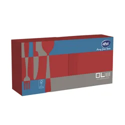 Serwetki AFH AHA, 2-warstwowe, składanie 1/4, 33x33cm, 250 szt., czerwone