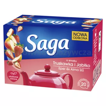 Saga Herbata o smaku truskawka i jabłko 20 tb 34 g