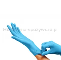 Rękawice nitrylowe bezpudrowe CLARA, 100 szt., rozmiar XL, niebieskie - 4