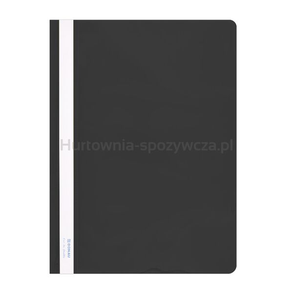 Donau Skoroszyt PVC, A4, twardy, 150/160mikr., czarny 