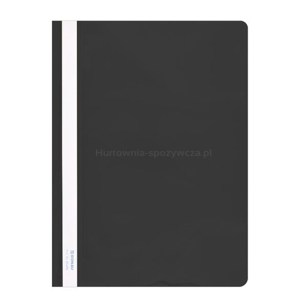 Donau Skoroszyt PVC, A4, twardy, 150/160mikr., czarny 