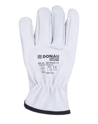 Rękawice robocze DONAU SAFETY DS-DRIVCOW, driver, skóra bydlęca, rozm. 8/M, białe