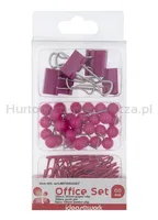 Zestaw biurowy (pinezki, klipy i spinacze), mix 66szt. - 2