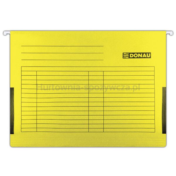 Donau Teczka zawieszkowa z boczkami, A4, 230gsm, żółta 